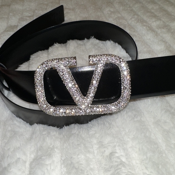 Valentino Black Belt with Silver Buckle